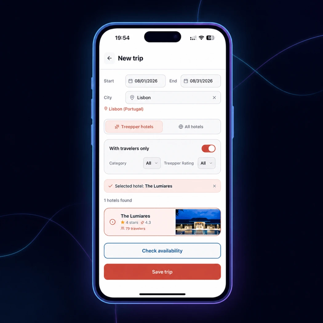 treepper app destination screen